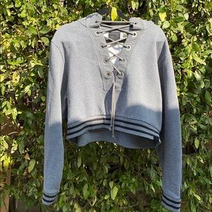 Fenty x Puma by Rihanna Lace Up Cropped Hoodie